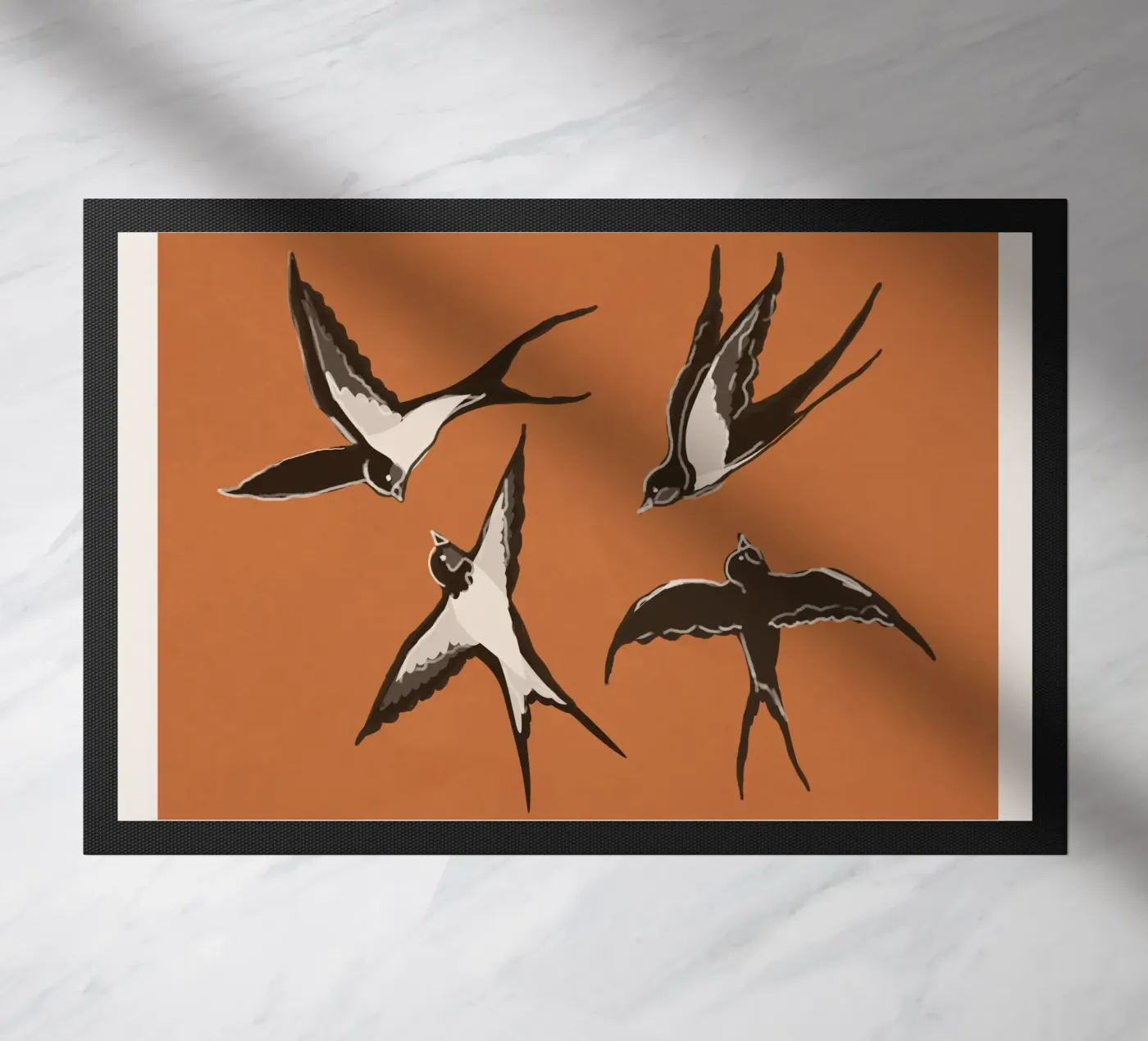 Flying Swallows doormat by Flow Line