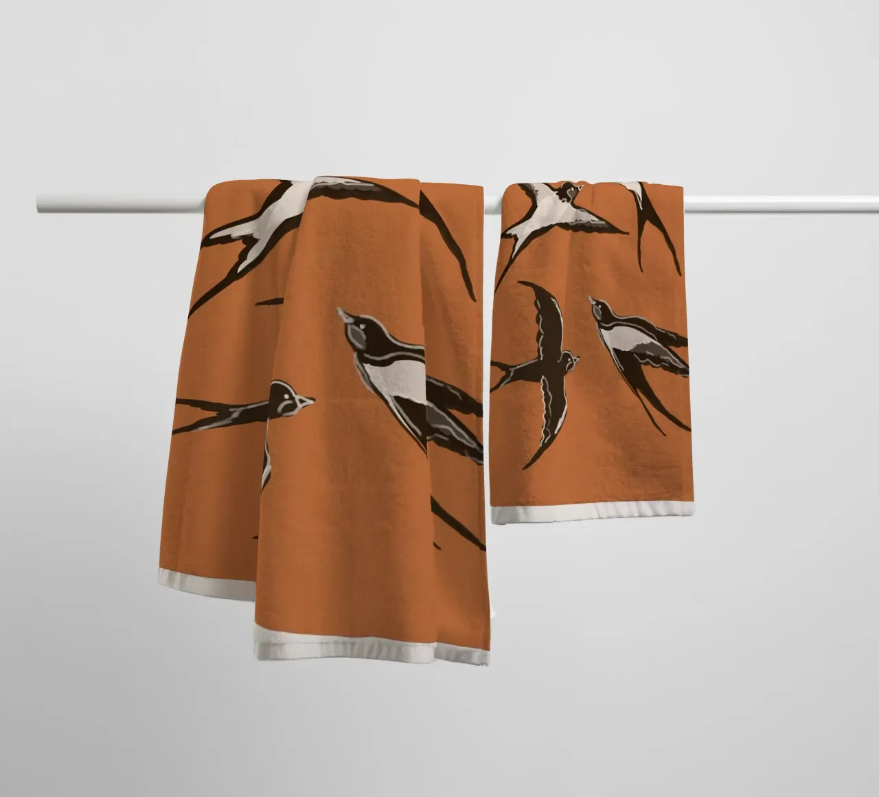 Flying Swallows asciugamano da bagno da Flow Line
