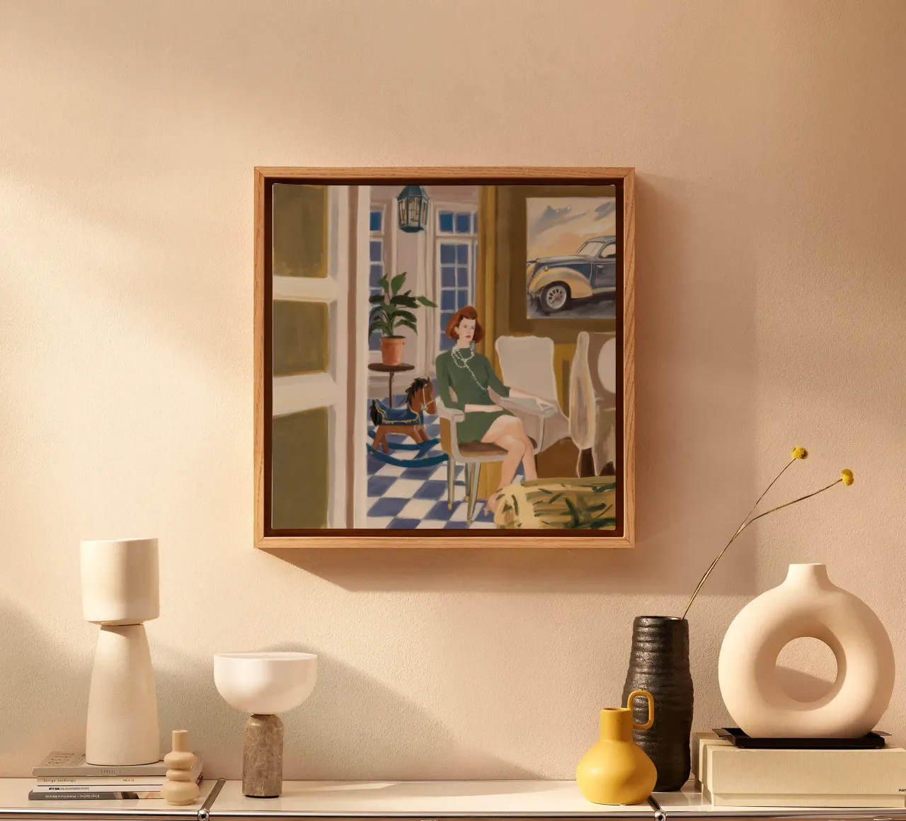 Chartreuse Stoel Vista canvas van Infinite Chroma