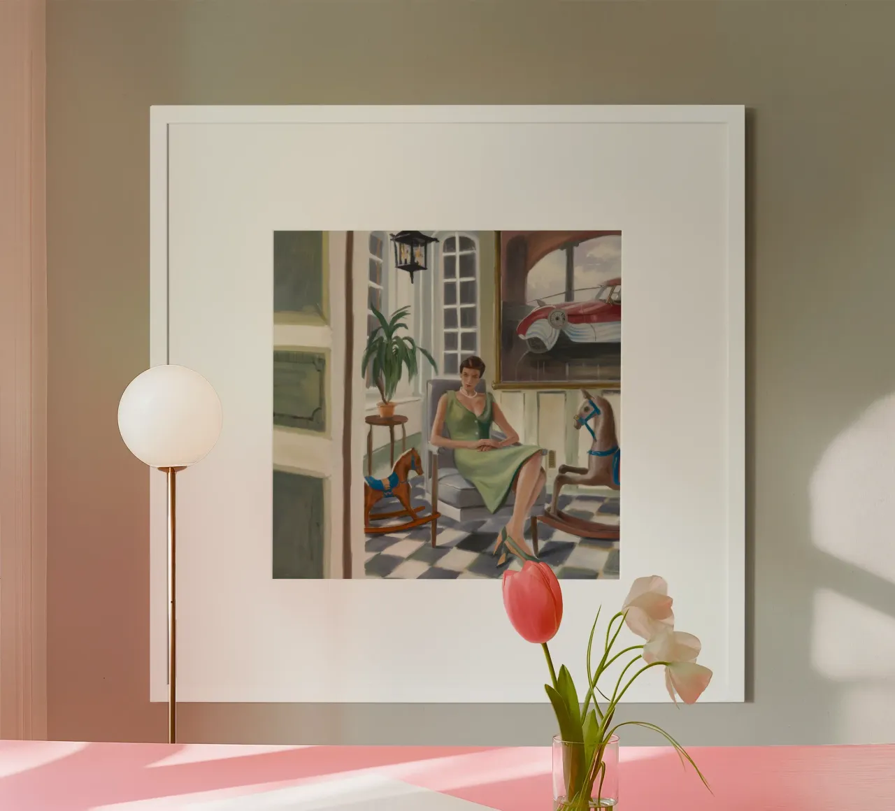 Ruote Veridian Lounge poster con telaio in alluminio da Infinite Chroma