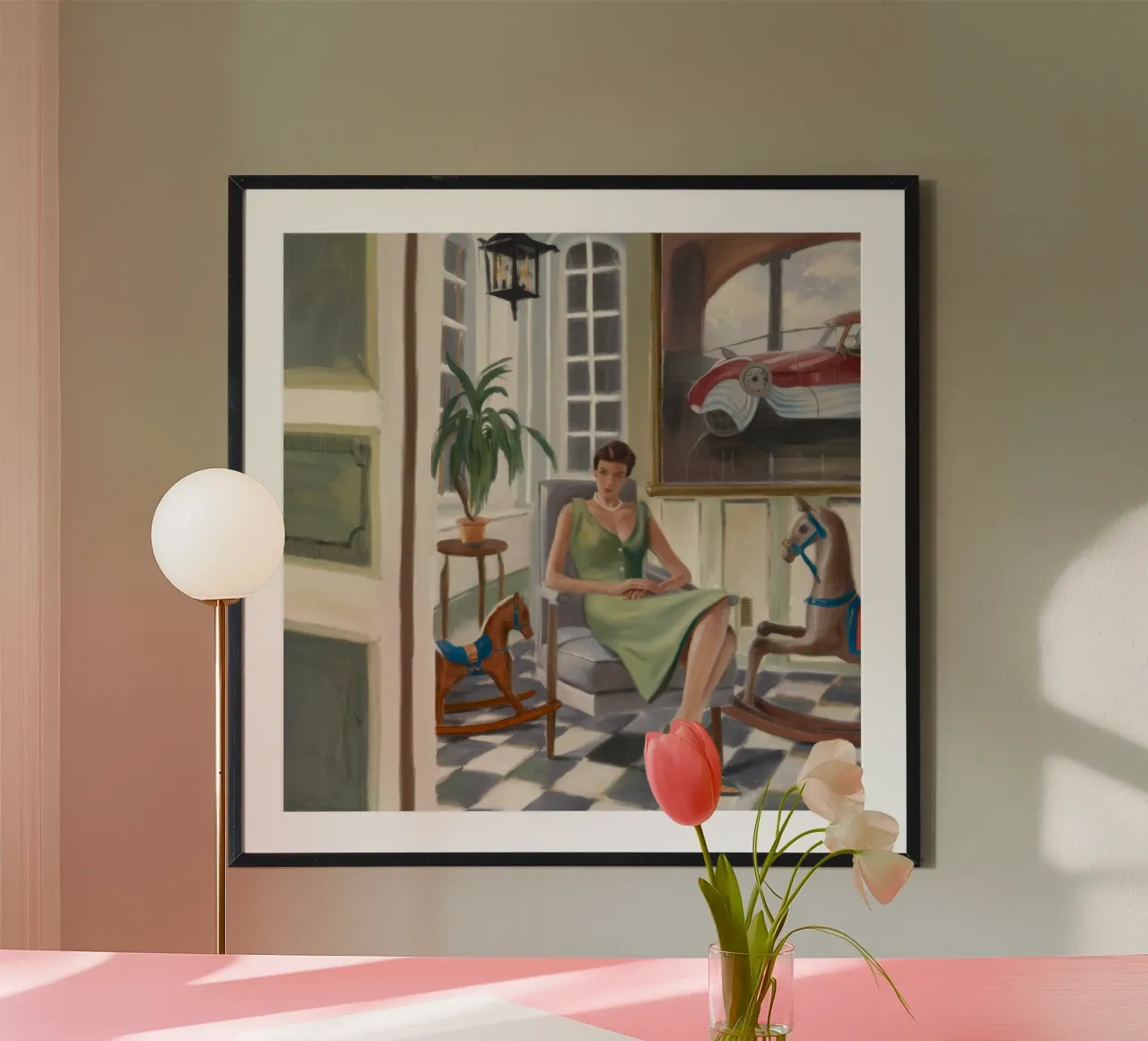 Ruote Veridian Lounge poster con telaio in alluminio da Infinite Chroma