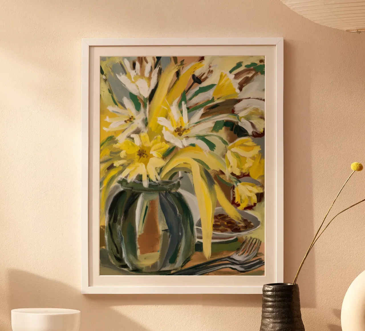 Corsa del vaso Sunpetal poster con telaio in legno da Infinite Chroma