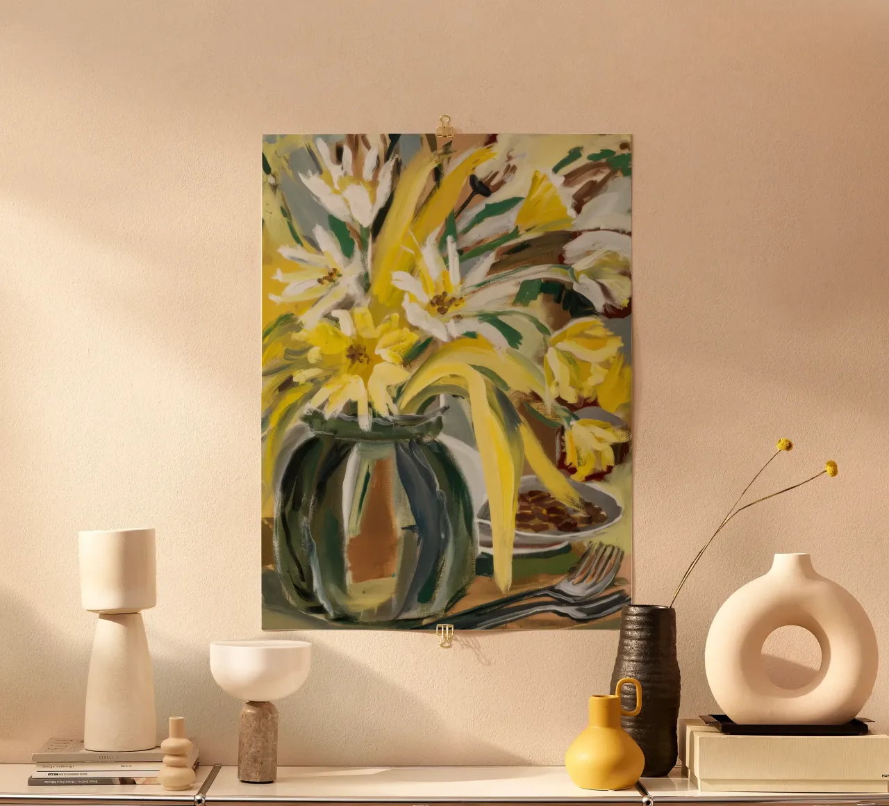 Corsa del vaso Sunpetal poster con telaio in legno da Infinite Chroma