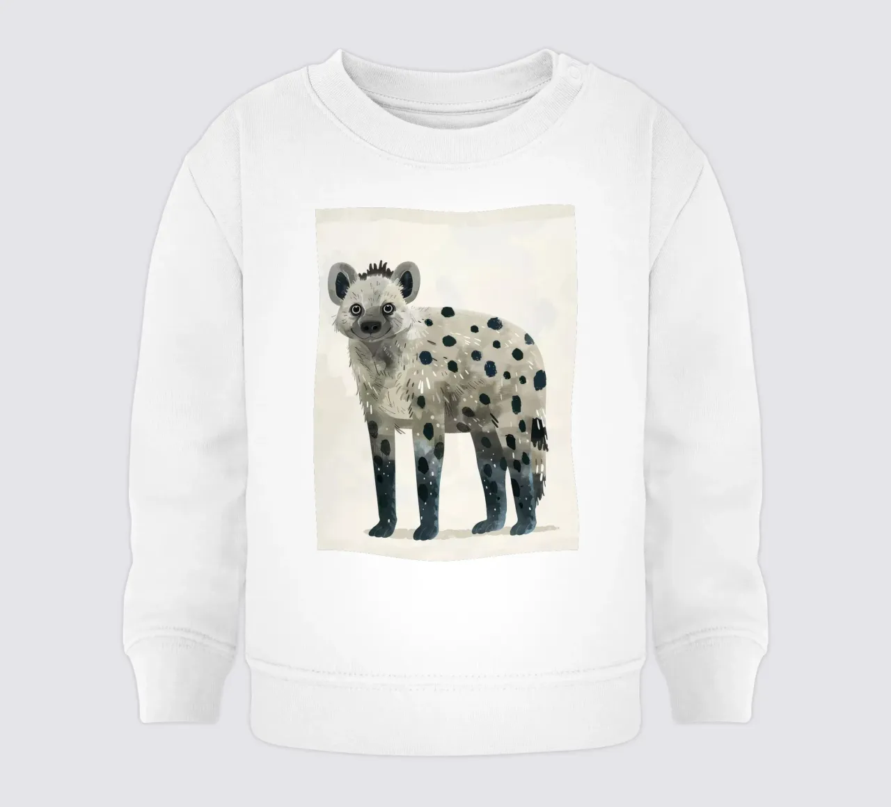 Opera d'arte di iena maculata e giocosa - Design unico di animali selvatici felpa neonato da DesignDoodle