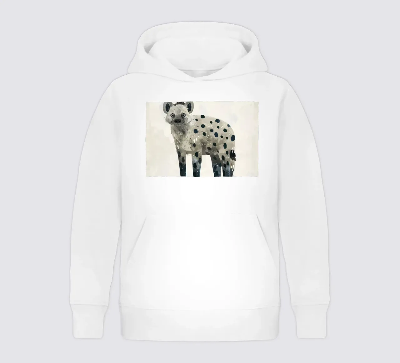 Opera d'arte di iena maculata e giocosa - Design unico di animali selvatici felpa bambino con cappuccio da DesignDoodle