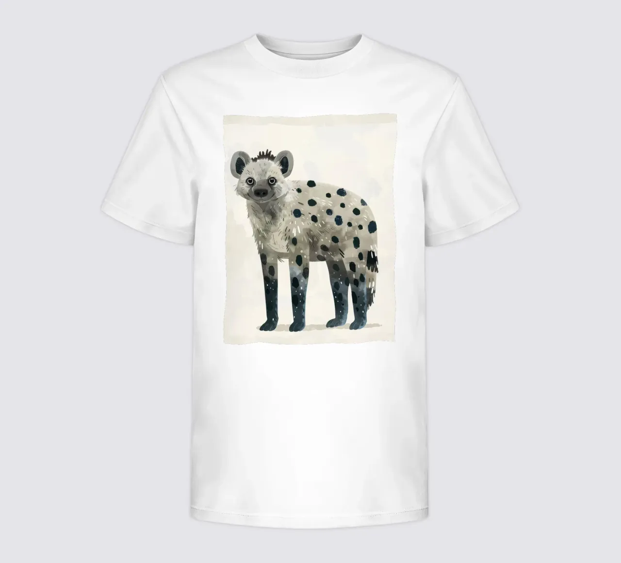 Playful Spotted Hyena Artwork – Unique Wild Animal Design kids t-shirt by DesignDoodle