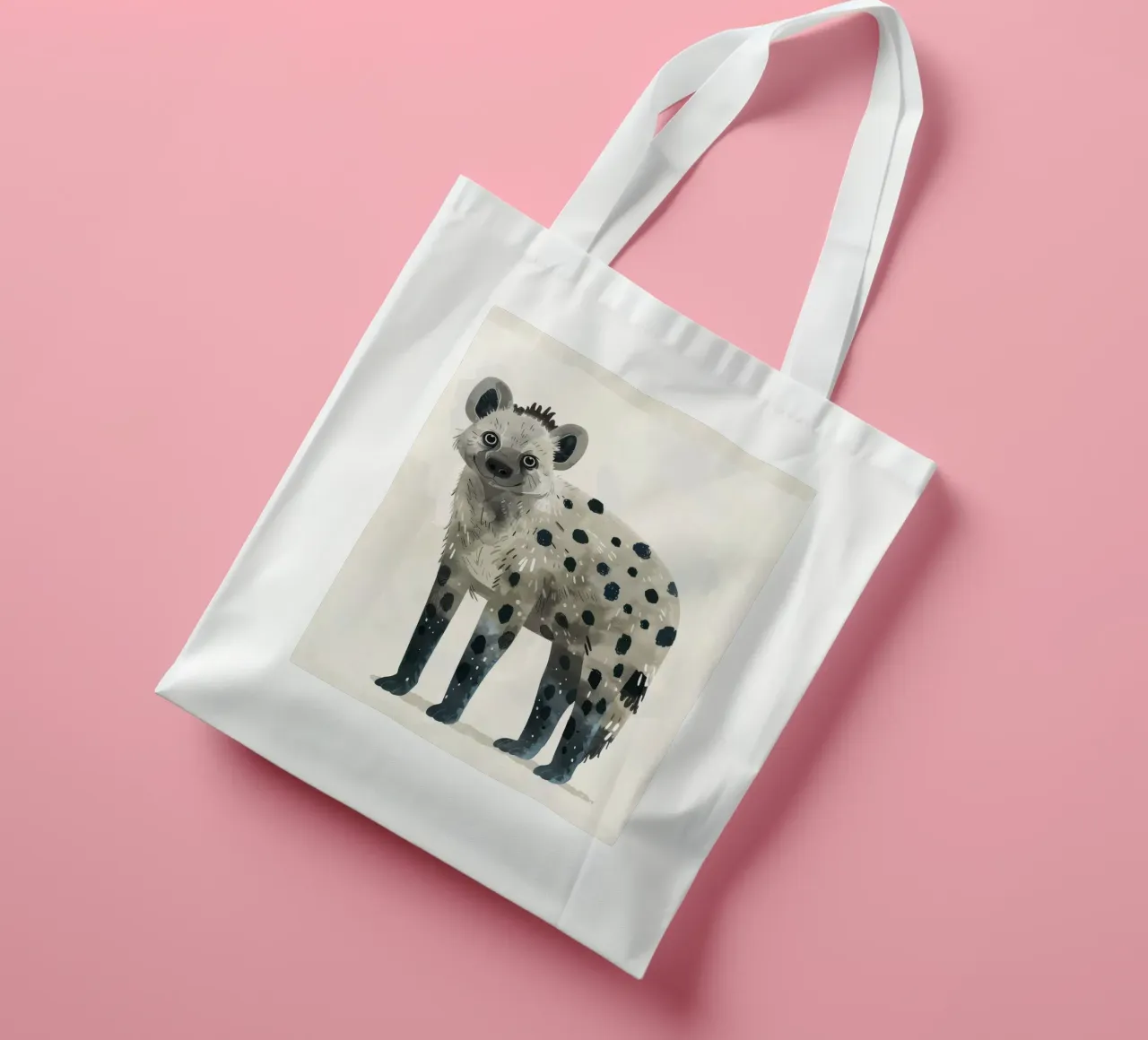 Playful Spotted Hyena Artwork – Unique Wild Animal Design tote bag by DesignDoodle