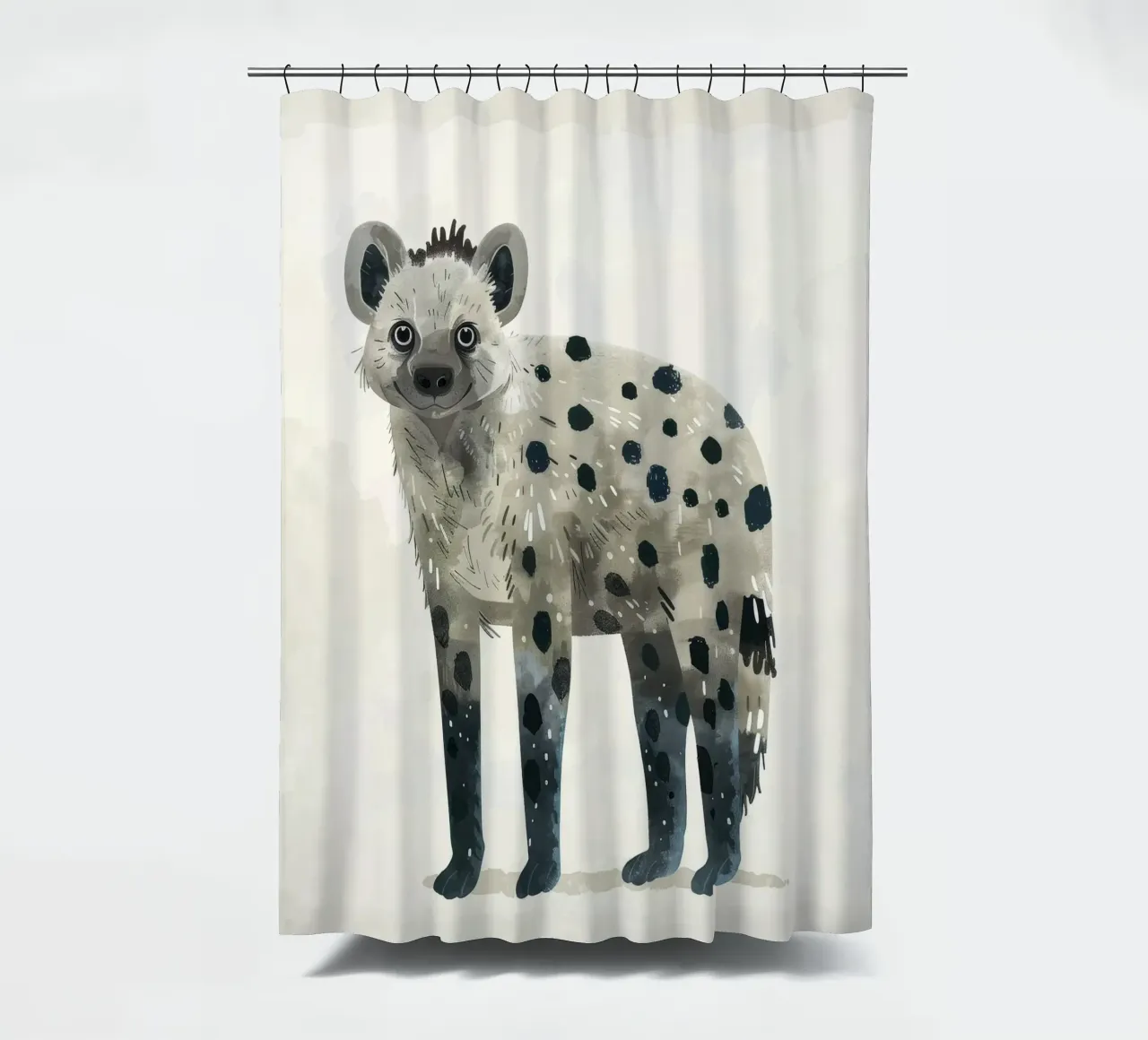 Opera d'arte di iena maculata e giocosa - Design unico di animali selvatici tenda da doccia da DesignDoodle