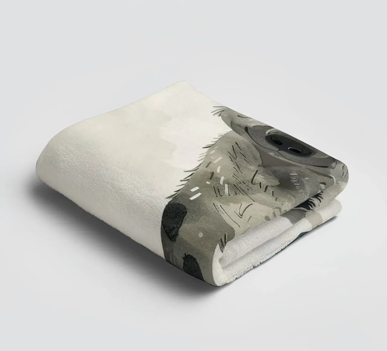 Opera d'arte di iena maculata e giocosa - Design unico di animali selvatici asciugamano da bagno da DesignDoodle