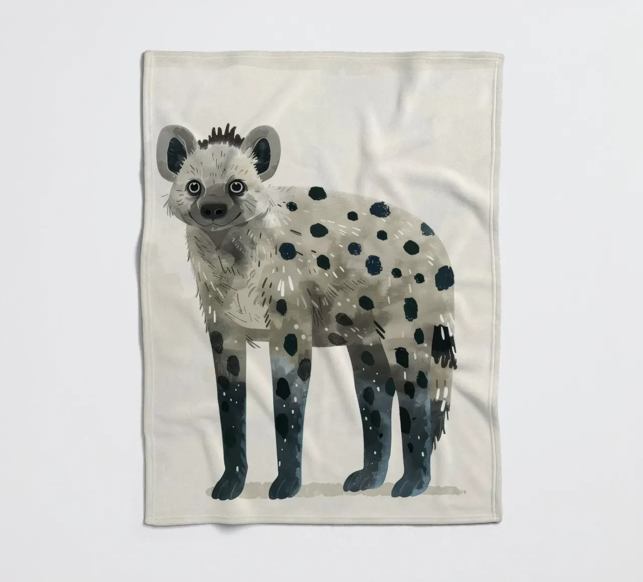 Opera d'arte di iena maculata e giocosa - Design unico di animali selvatici coperta in pile da DesignDoodle