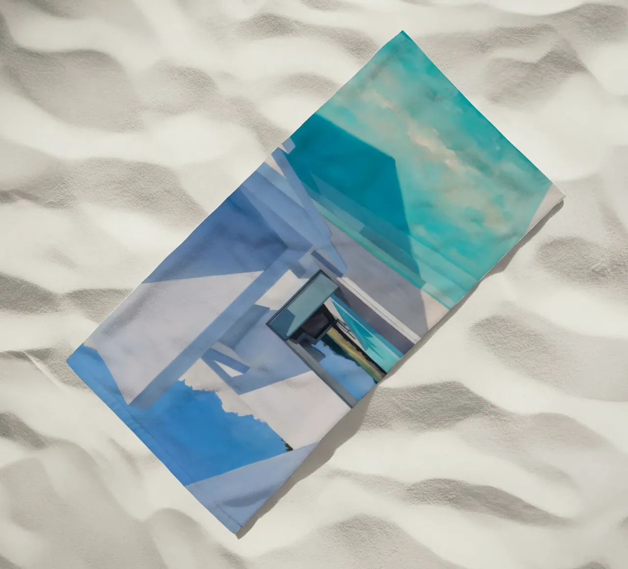 Azure Angle Still beach towel by Infinite Chroma