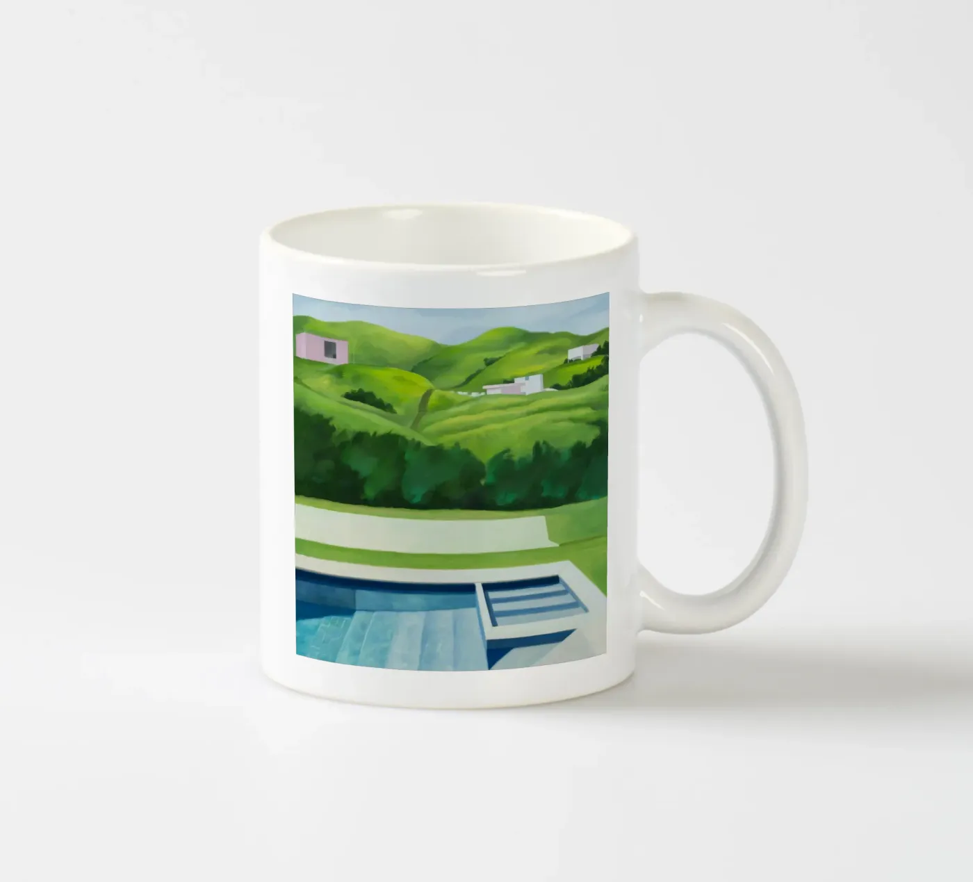 Emerald Hillside Pool ceramic mug by Infinite Chroma