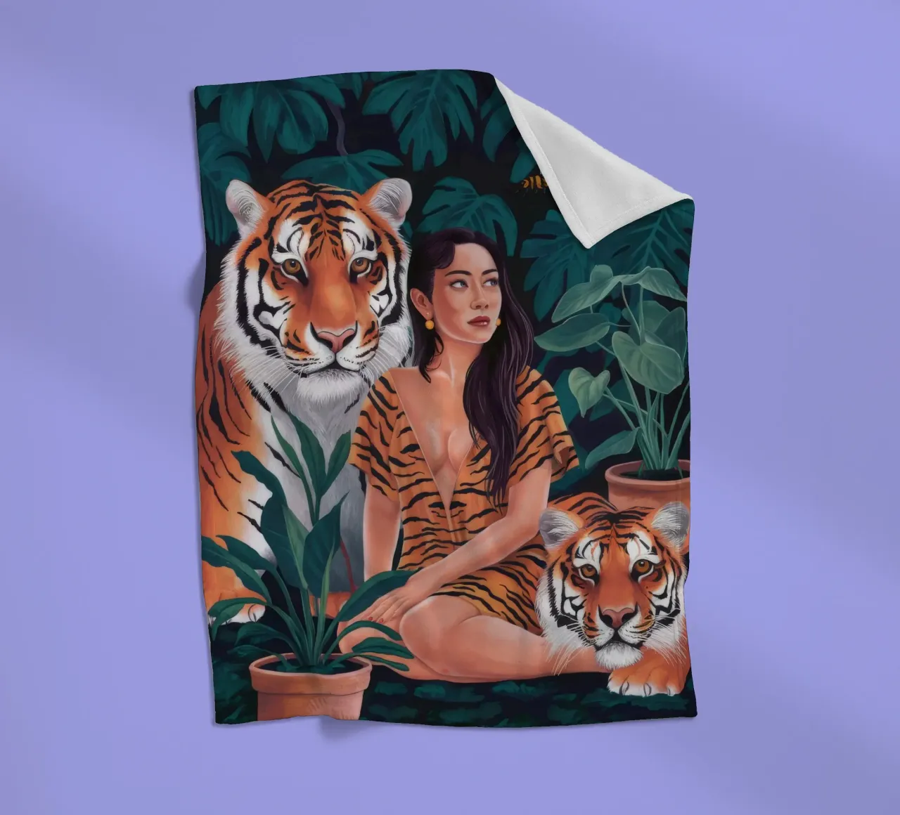 Abbraccio della foglia di tigre coperta in pile da Infinite Chroma
