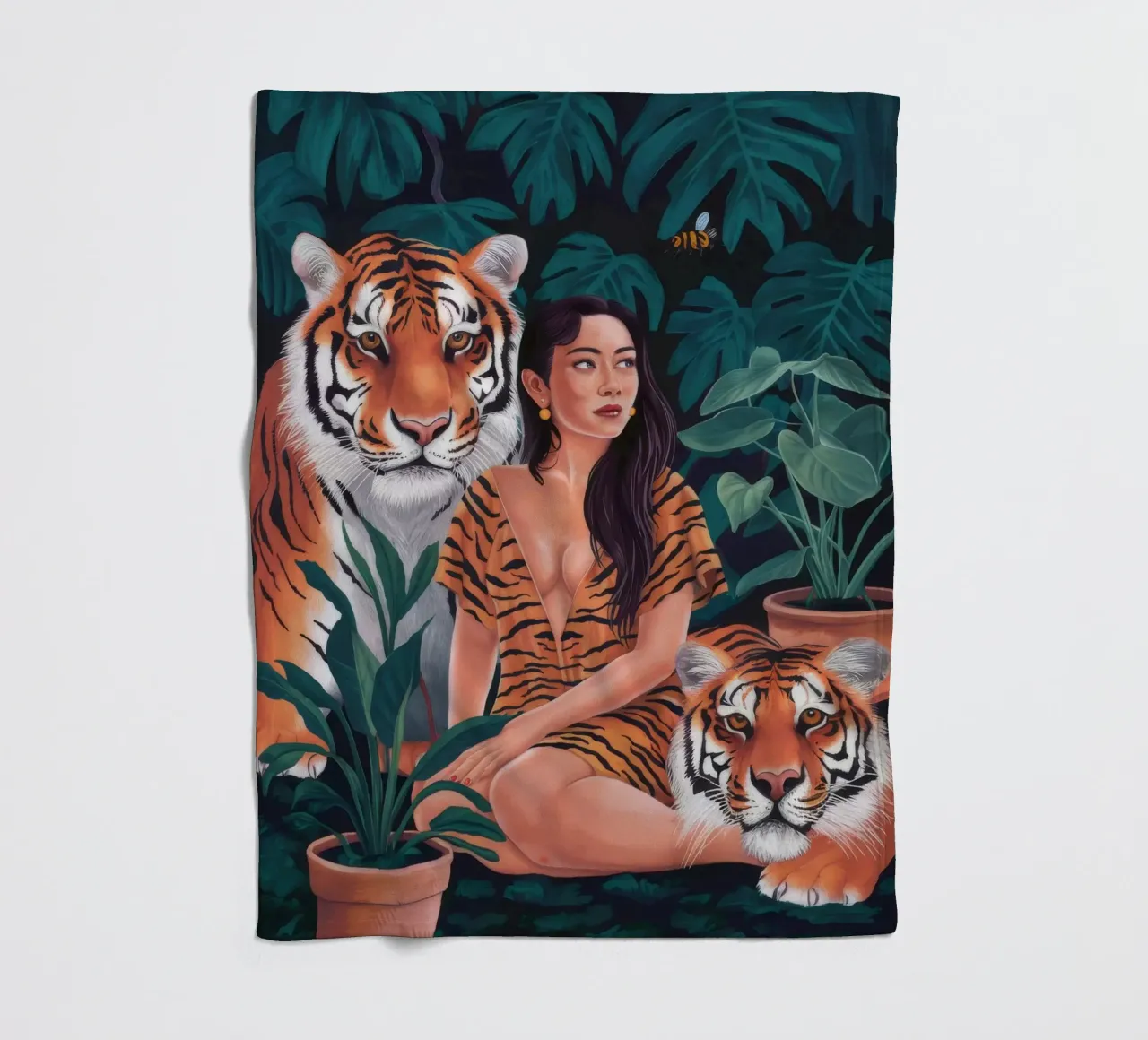 Abbraccio della foglia di tigre coperta in pile da Infinite Chroma