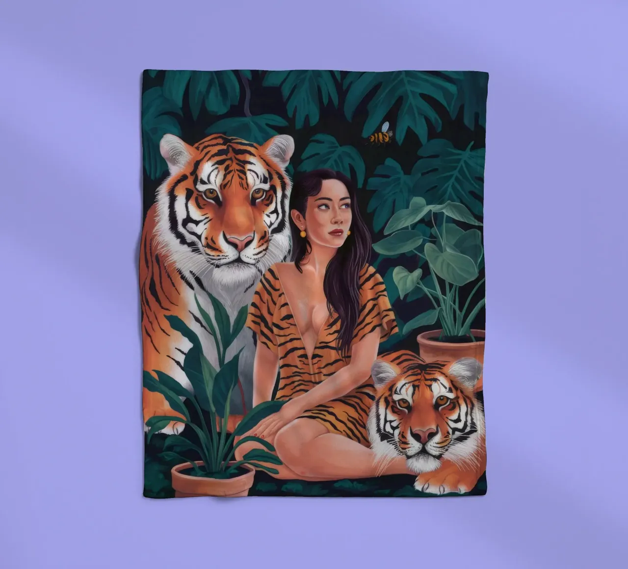 Abbraccio della foglia di tigre coperta in pile da Infinite Chroma