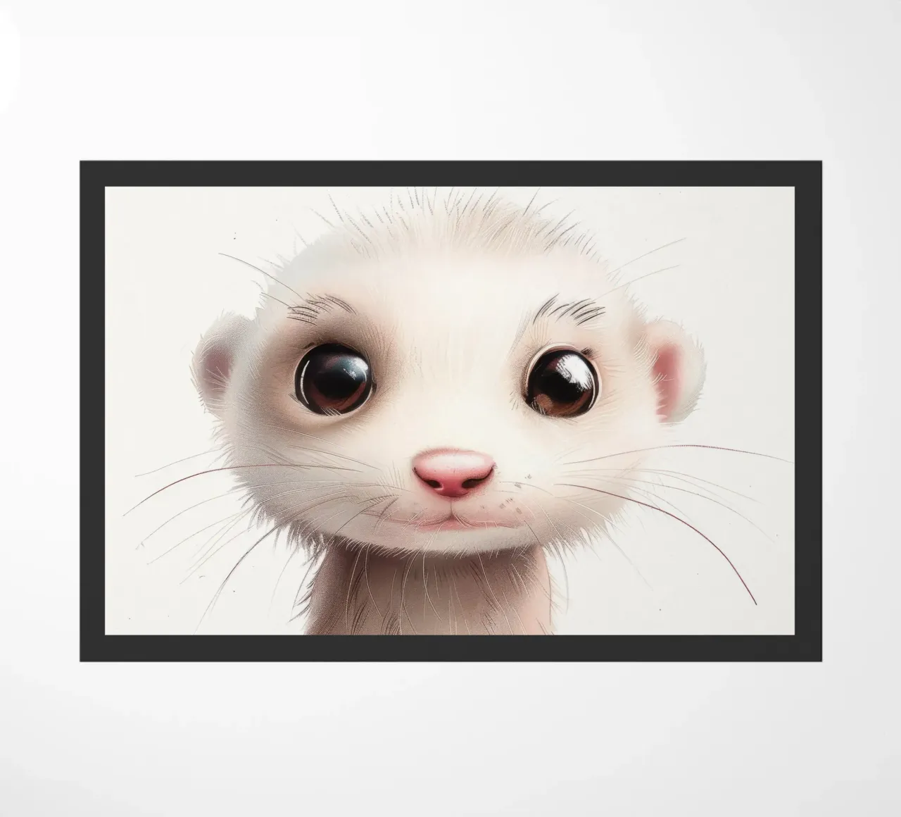 Incantevole kit di furetti bianchi - Illustrazione di un animale domestico giocoso zerbino da DesignDoodle