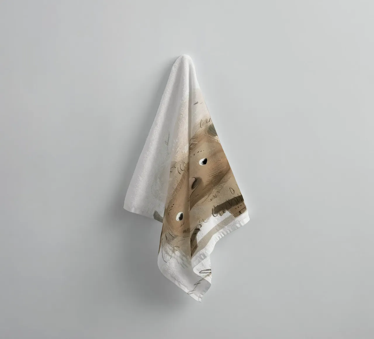 Illustration fantaisiste d'un yak - Art animalier rustique et unique serviette de bain de DesignDoodle