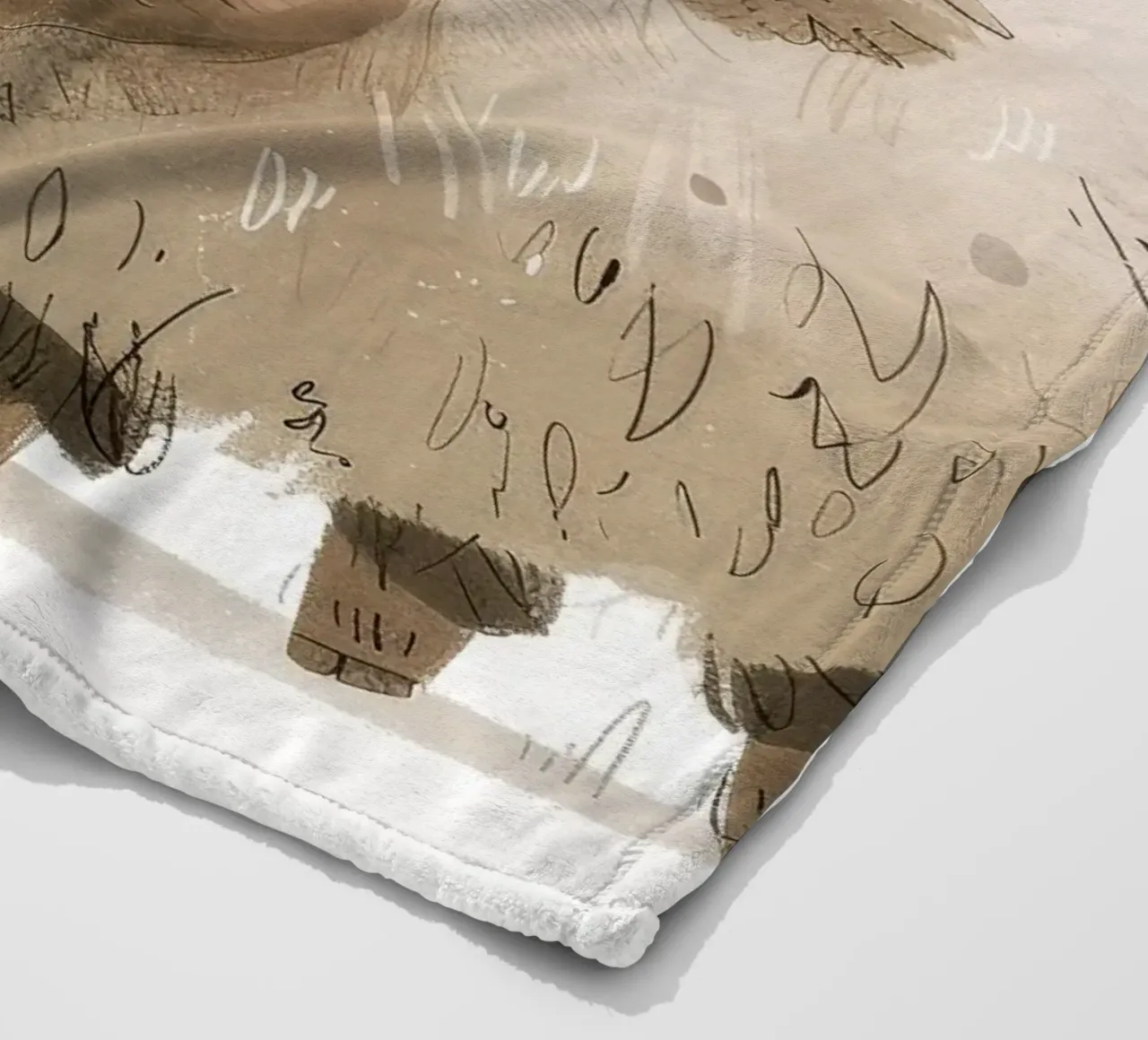 Whimsical Yak Illustration – Rustic and Unique Animal Art fleece blanket by DesignDoodle