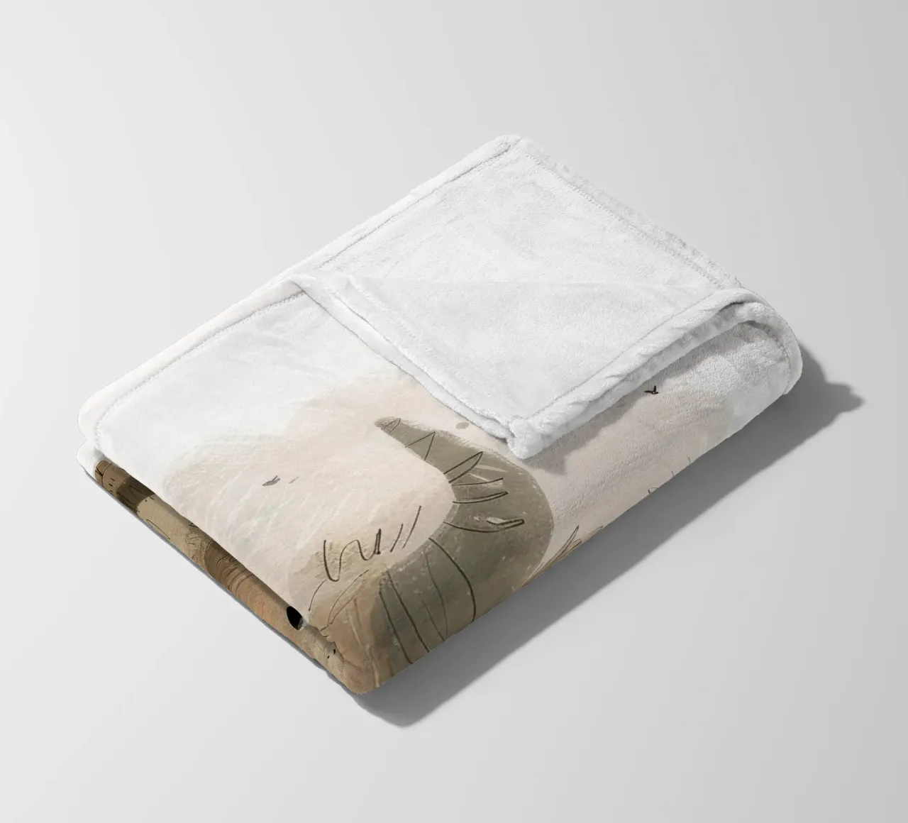 Whimsical Yak Illustration – Rustic and Unique Animal Art fleece blanket by DesignDoodle