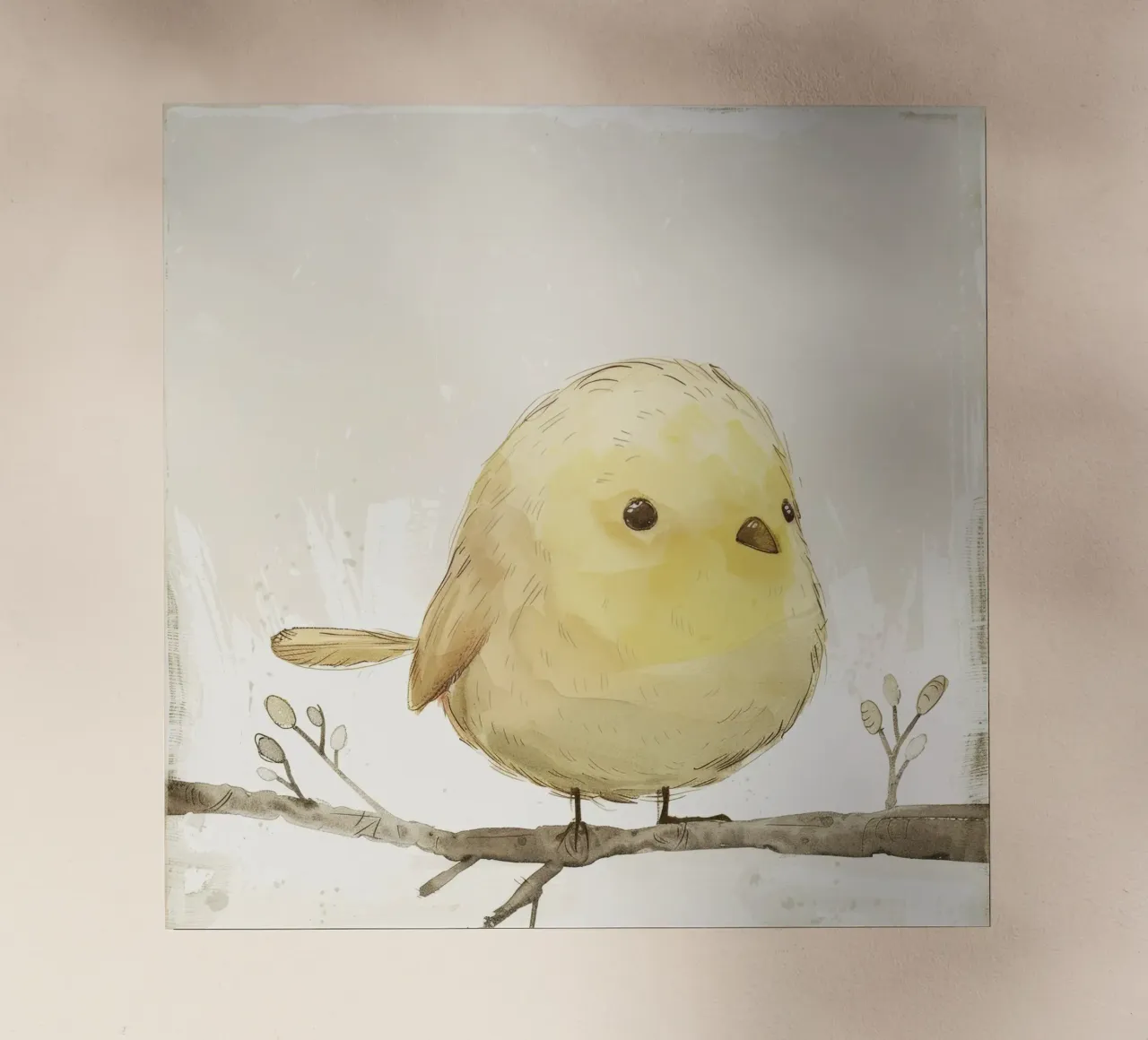 Delizioso uccello giallo su un ramo - Arte della fauna allegra pellicola backlit da DesignDoodle