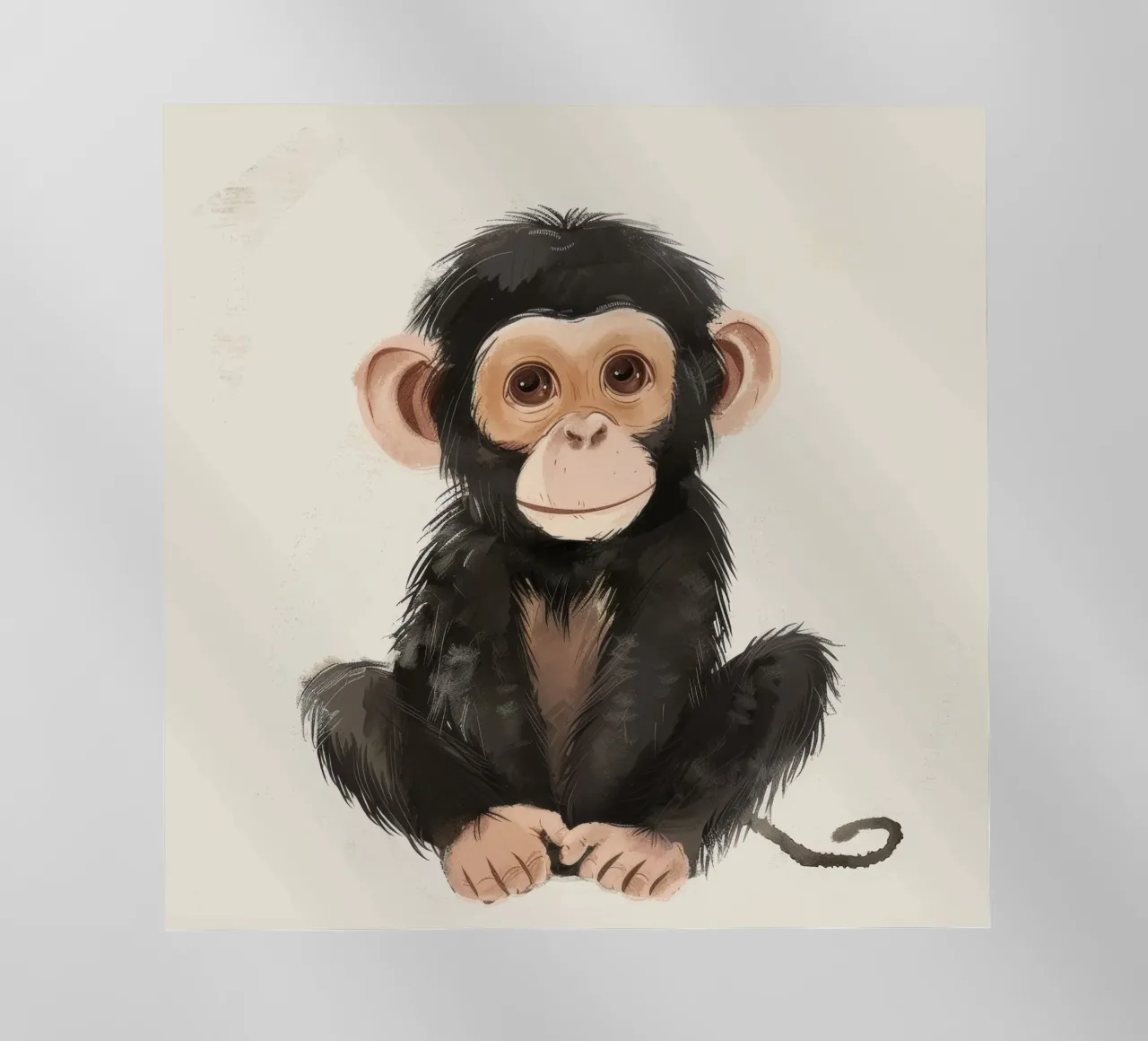 Illustrazione di un giovane scimpanzé - Animale giocoso pellicola backlit da DesignDoodle