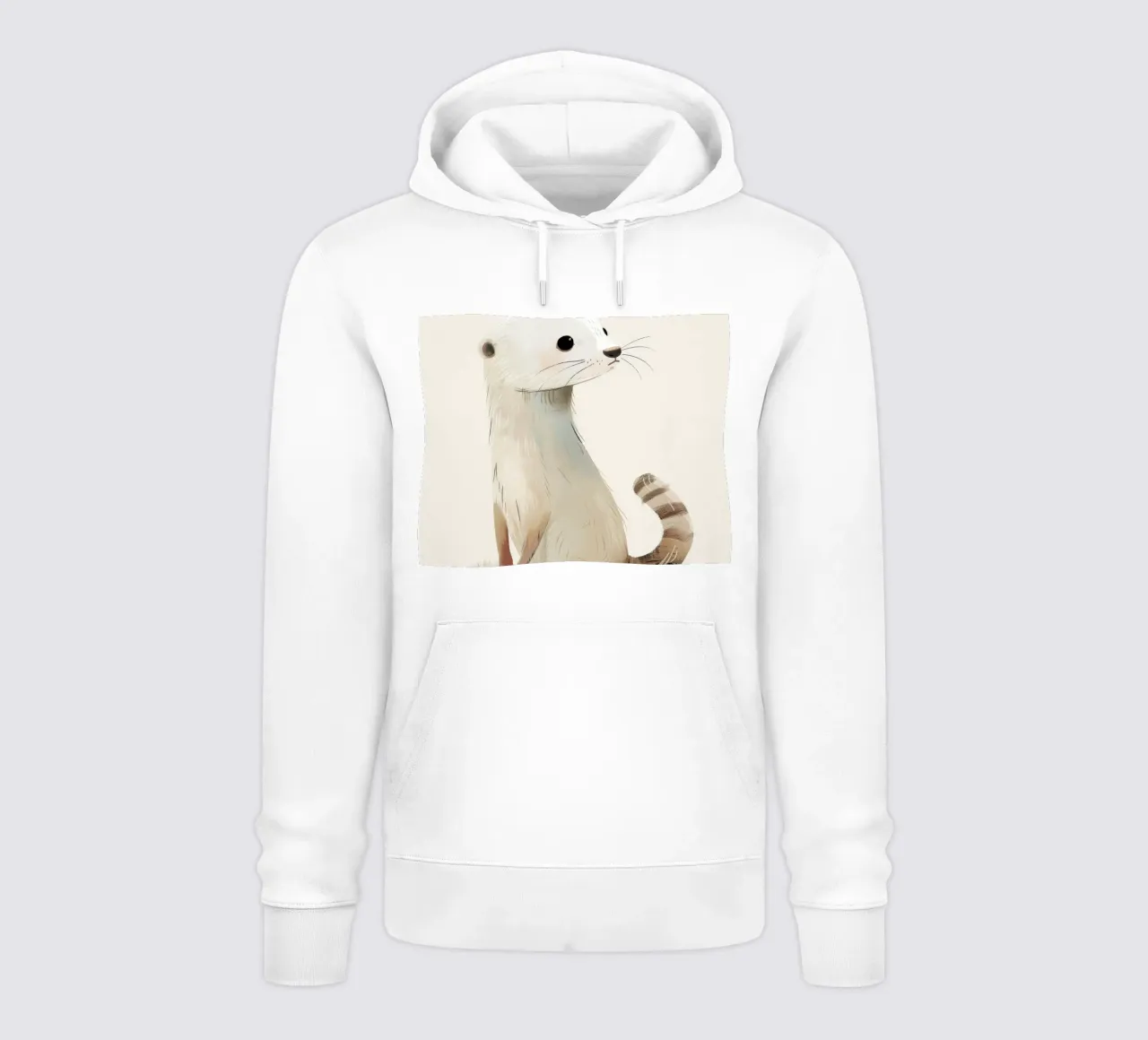Serene Pale Otter Sitting – Peaceful Nature Illustration hoodie by DesignDoodle