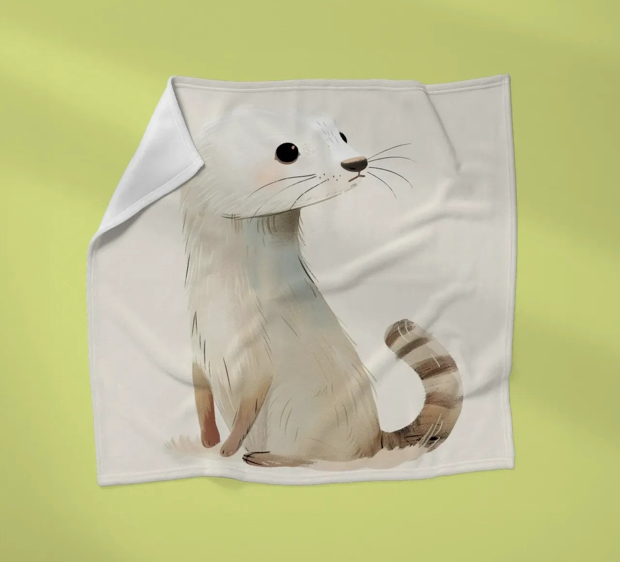 Serena nutria pálida sentada - Ilustración de naturaleza pacífica manta de franela de DesignDoodle