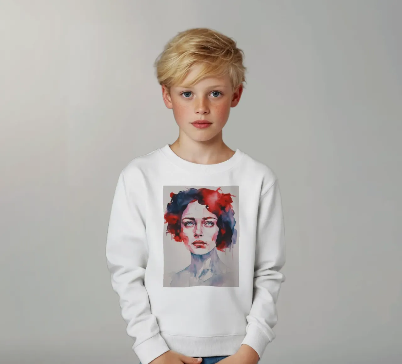 Crimson Azure Echo kids sweatshirt by Infinite Chroma