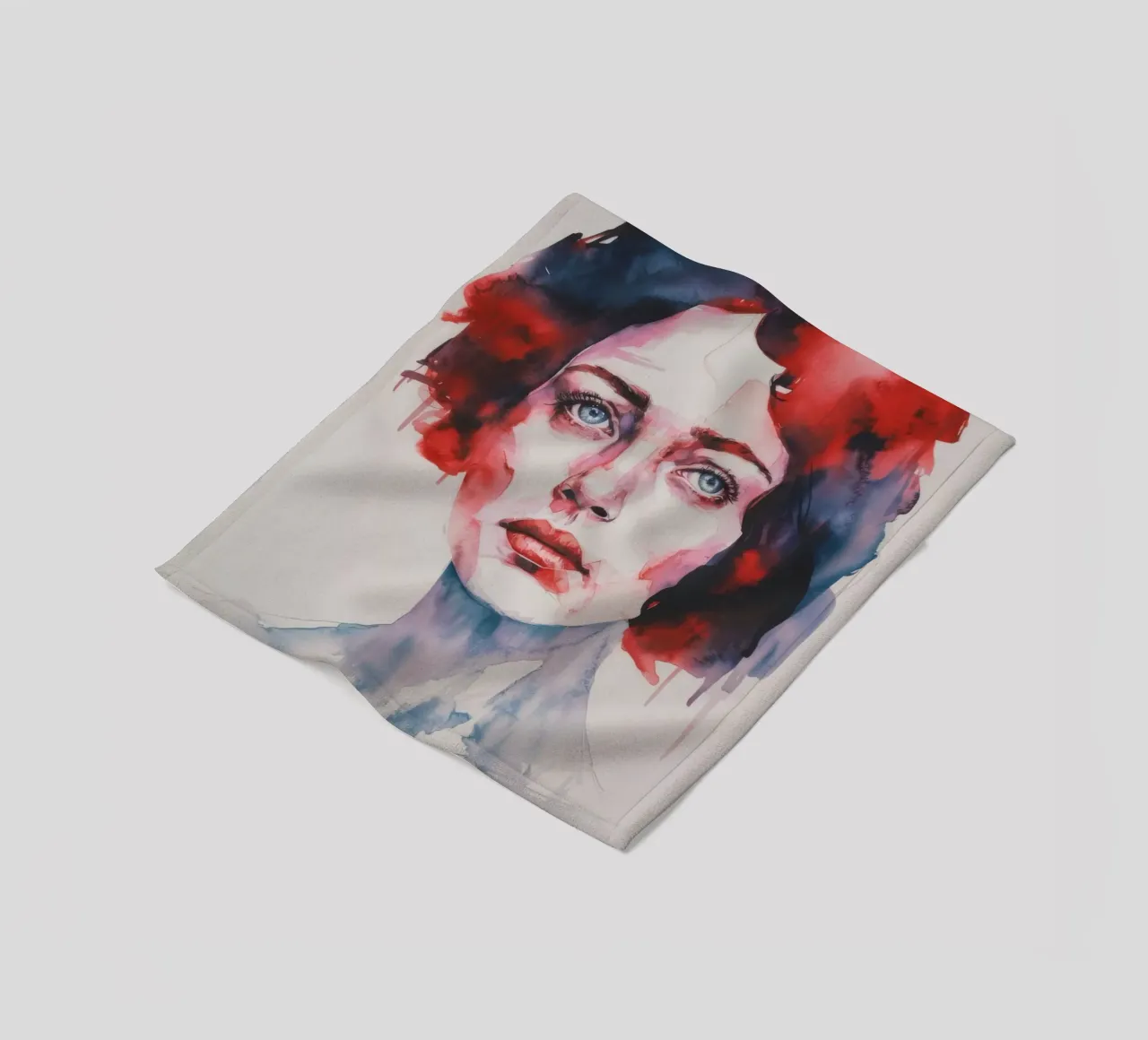 Crimson Azure Echo fleece blanket by Infinite Chroma