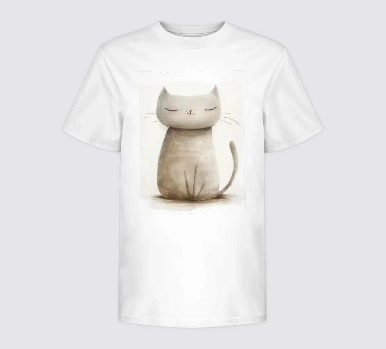 Elegante sitzende graue Katze - Minimalistisches Katzendesign Kinder T-Shirt von DesignDoodle