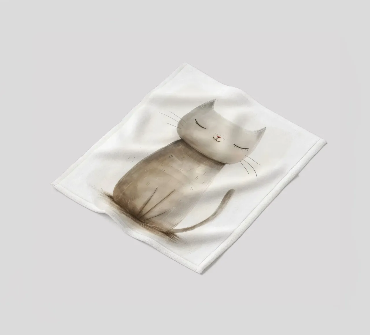 Elegant Zittende Grijze Kat Kunstwerk - Minimalistisch Kattenontwerp fleecedeken van DesignDoodle