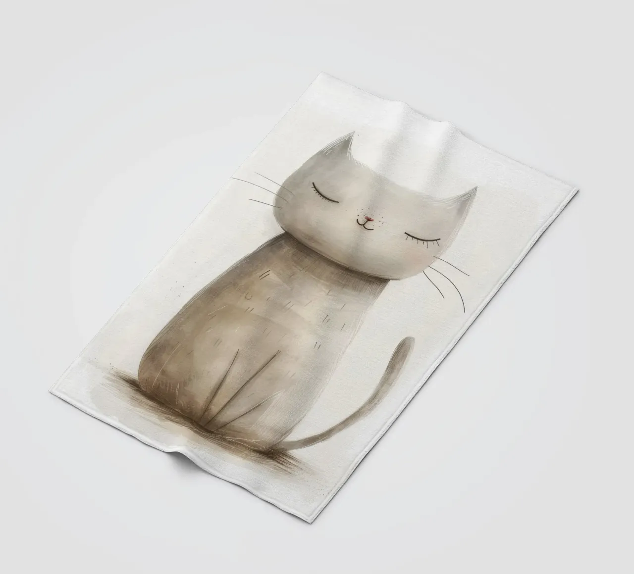 Elegant Zittende Grijze Kat Kunstwerk - Minimalistisch Kattenontwerp fleecedeken van DesignDoodle