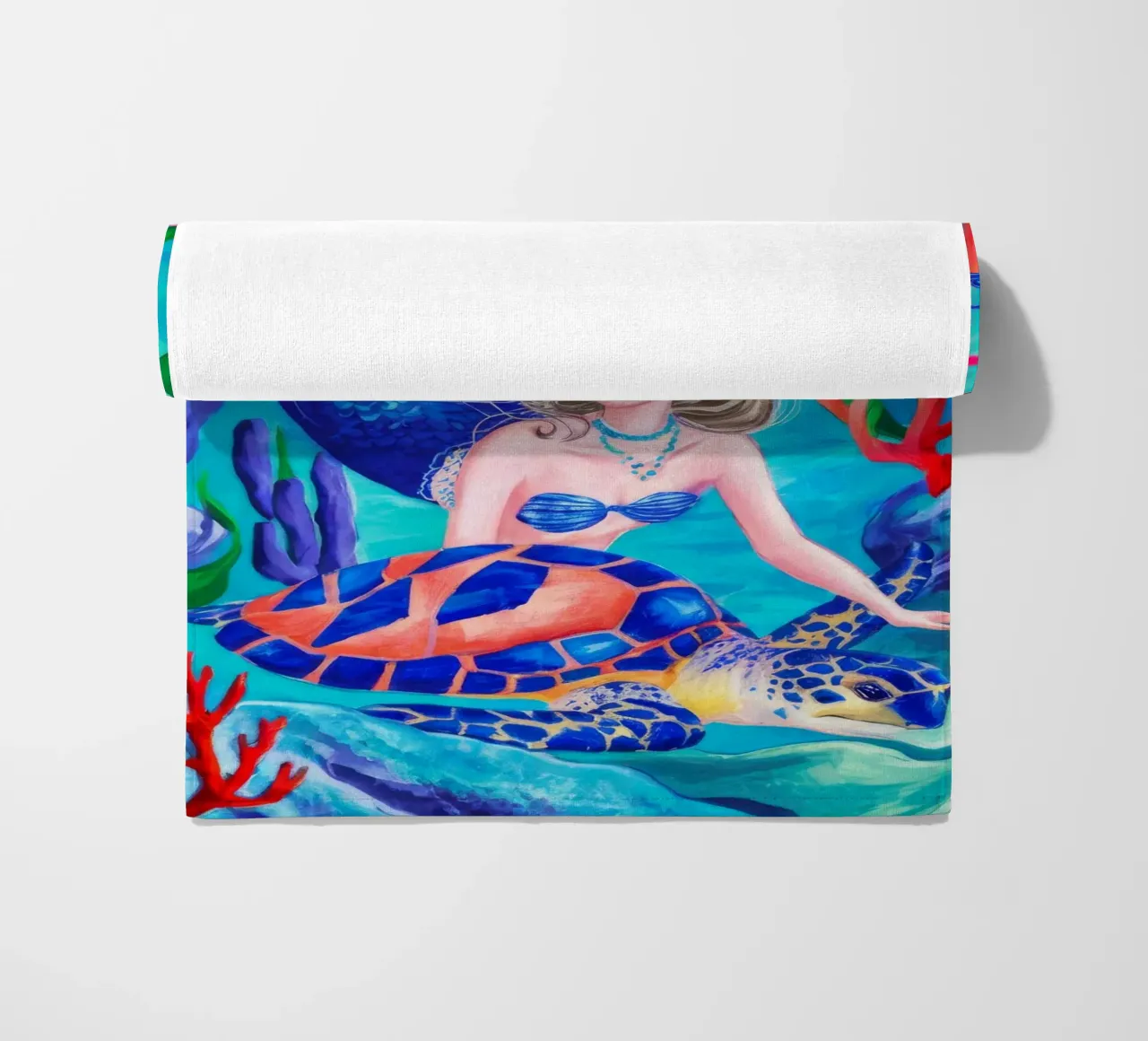 Coralia Crimson Current beach towel by Infinite Chroma