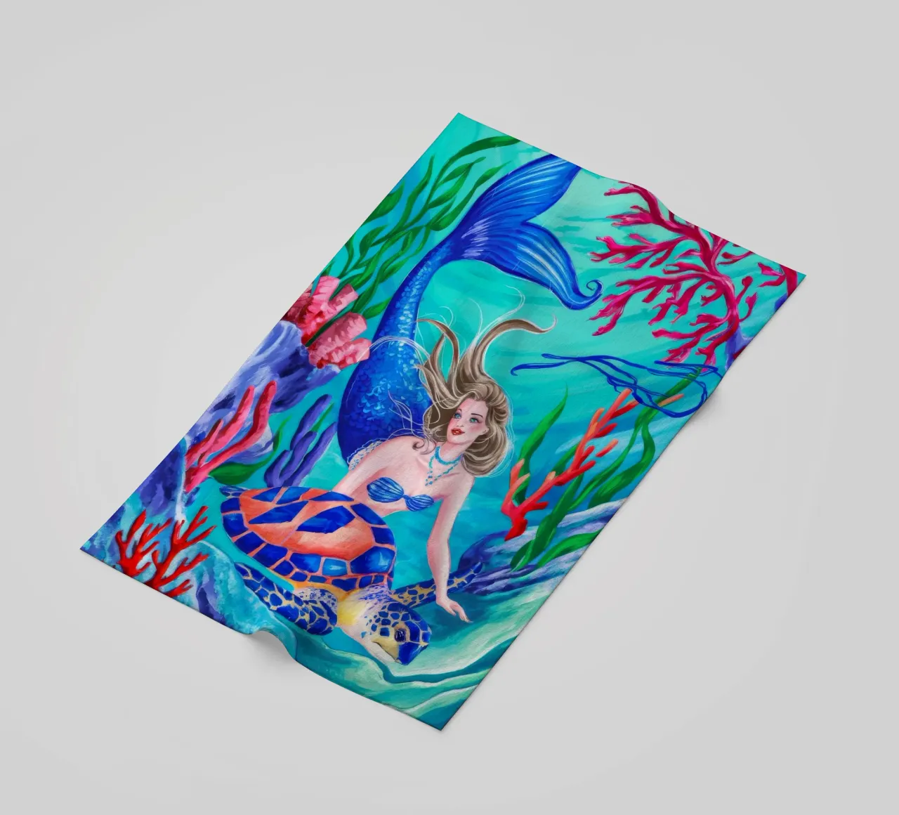 Coralia Crimson Current beach towel by Infinite Chroma