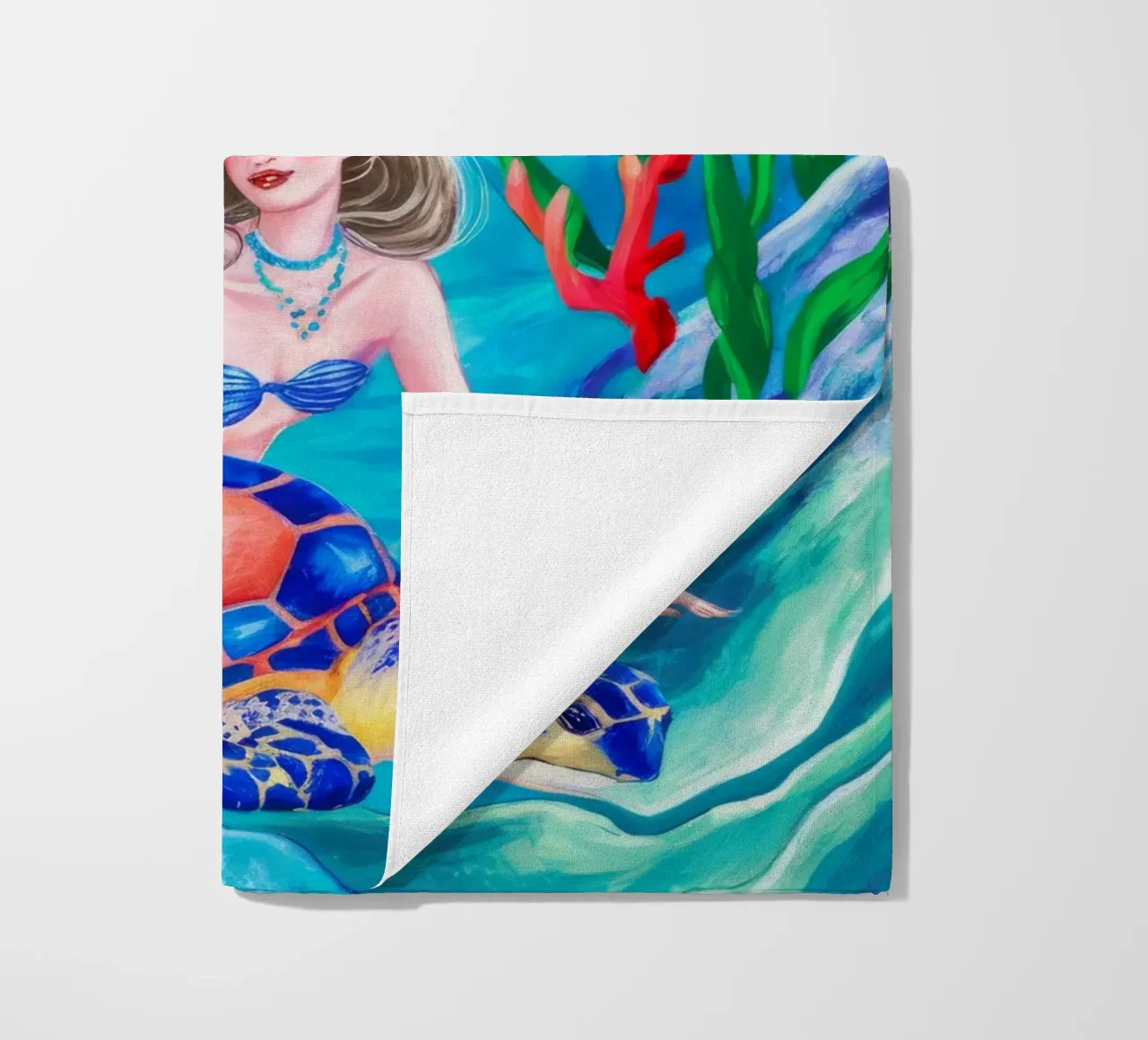 Coralia Crimson Current beach towel by Infinite Chroma