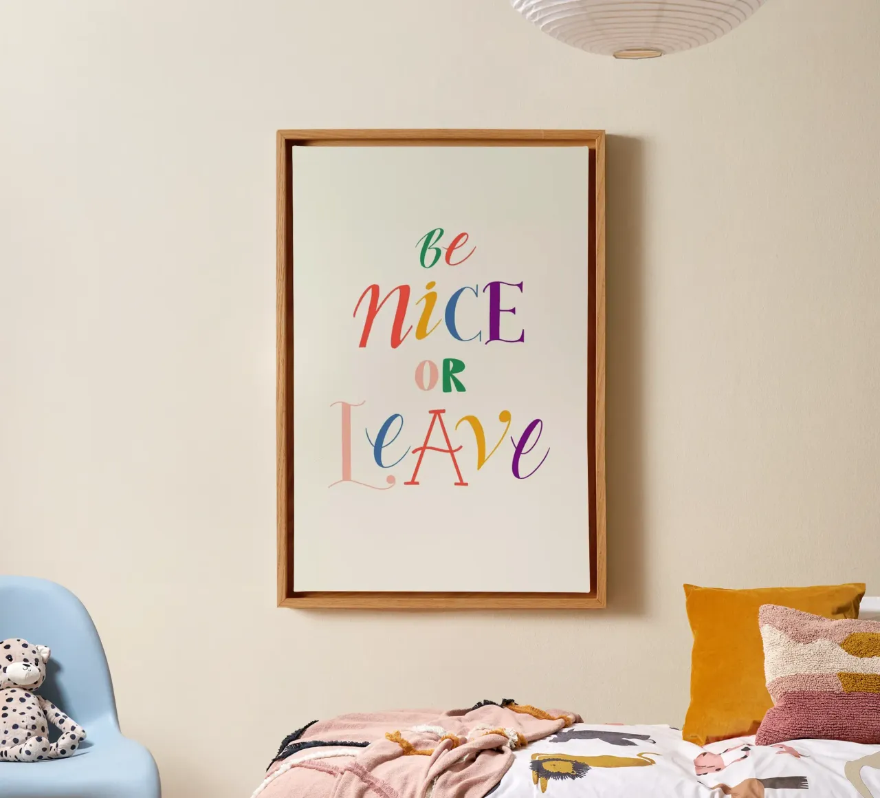 Be nice or leave tela con Cornice a cassetta da Pure