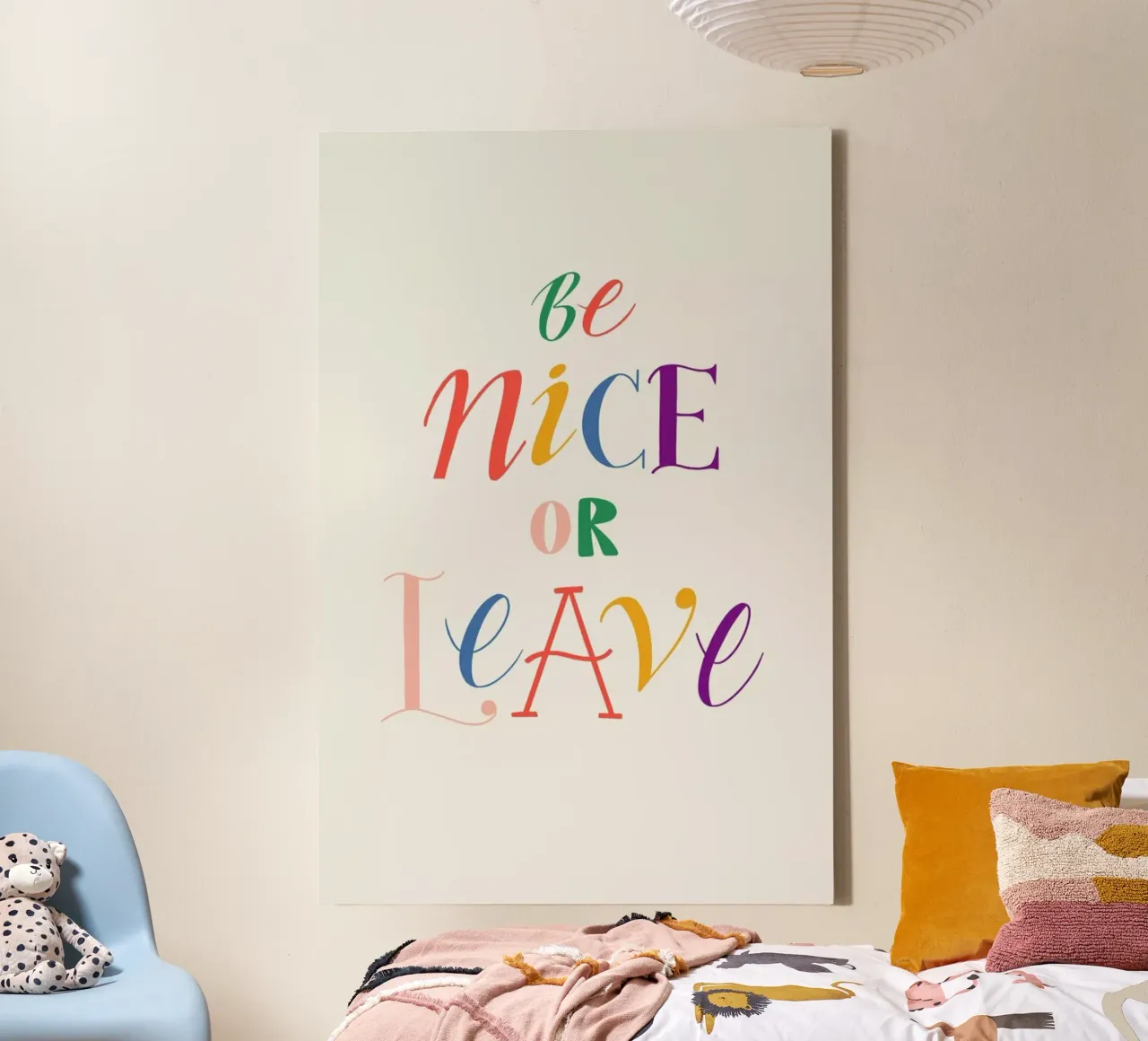 Be nice or leave tela con Cornice a cassetta da Pure