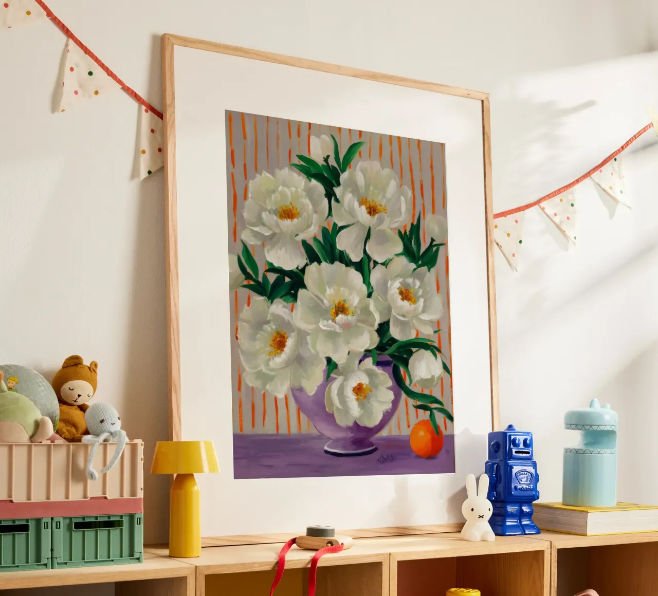 Ciotola Capsicum Ember poster con telaio in legno da Infinite Chroma
