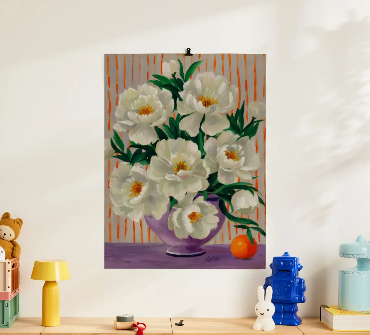 Ciotola Capsicum Ember poster con telaio in legno da Infinite Chroma