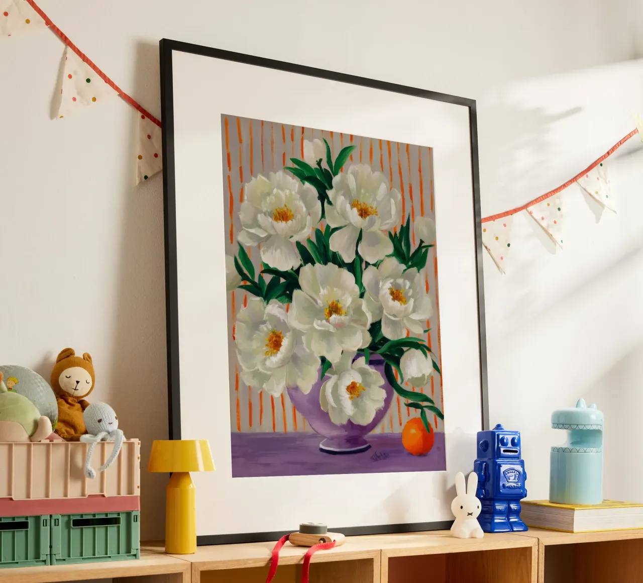 Ciotola Capsicum Ember poster con telaio in legno da Infinite Chroma