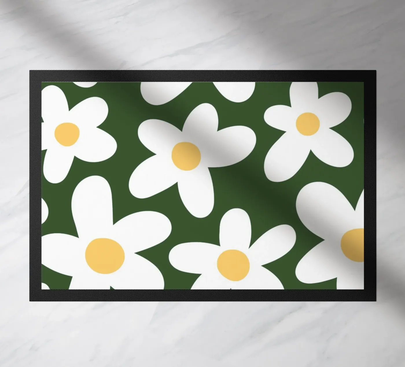 Minimal Daisy Flower Pattern doormat by pdigitalprints