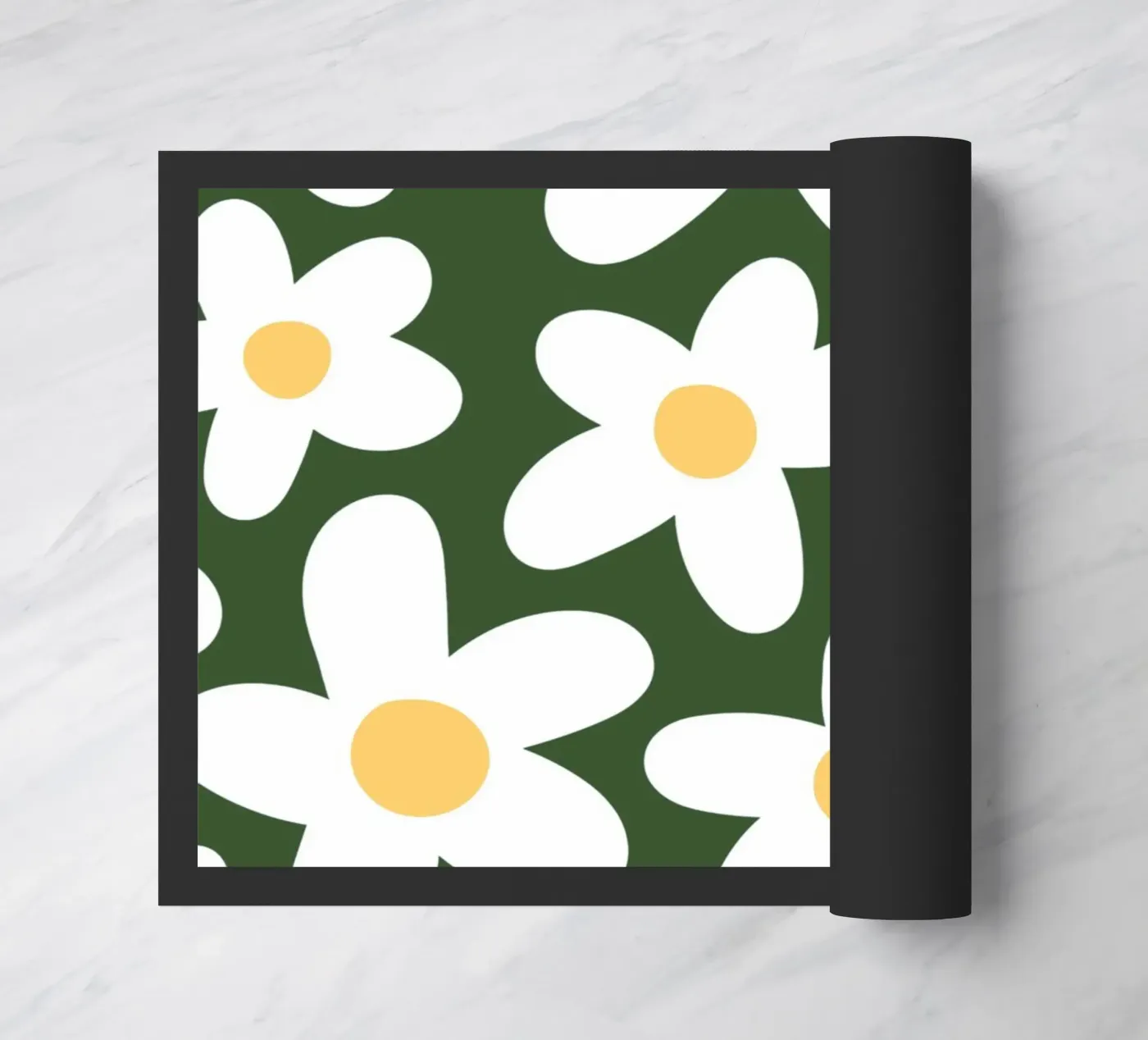 Minimal Daisy Flower Pattern doormat by pdigitalprints
