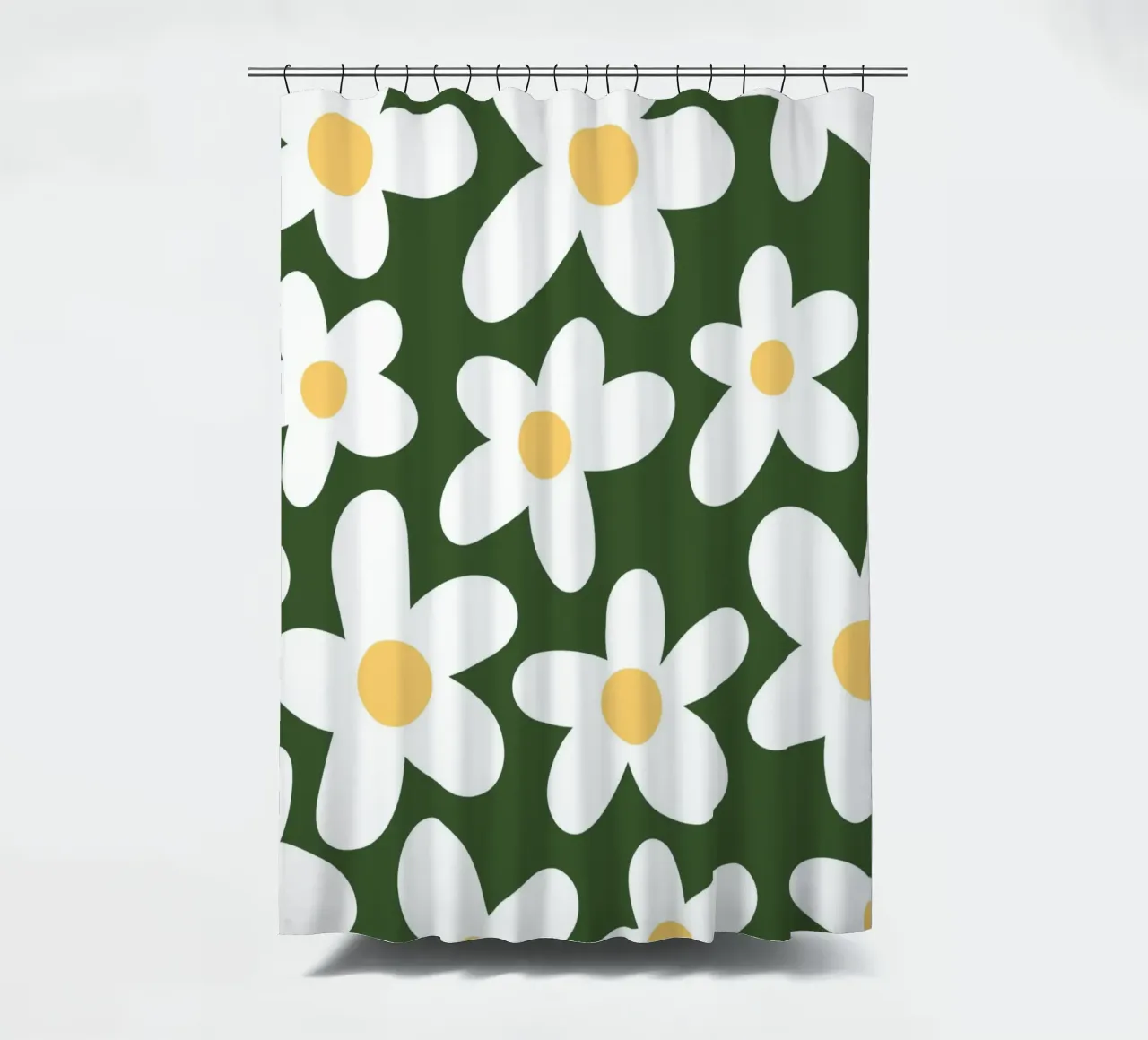 Minimal Daisy Flower Pattern shower curtain by pdigitalprints