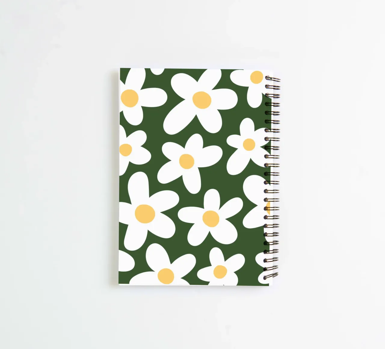 Minimal Daisy Flower Pattern spiral notebook by pdigitalprints