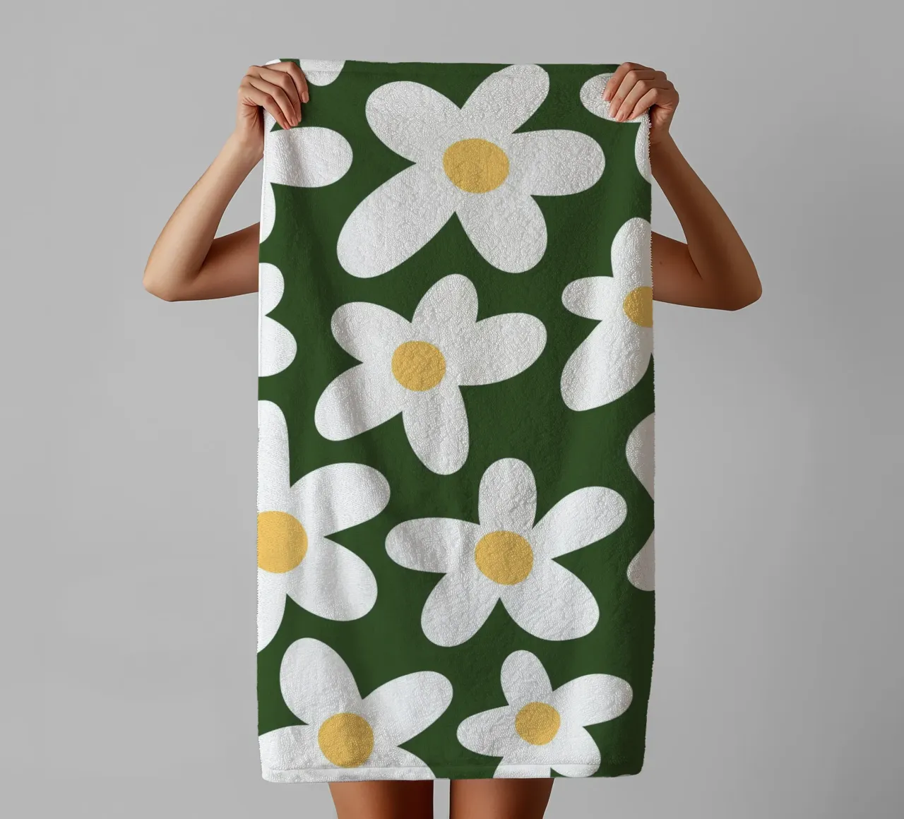 Minimal Daisy Flower Pattern towel by pdigitalprints