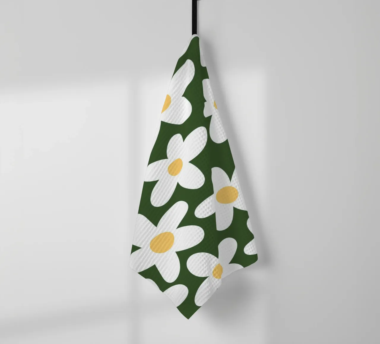 Minimal Daisy Flower Pattern tea towel by pdigitalprints