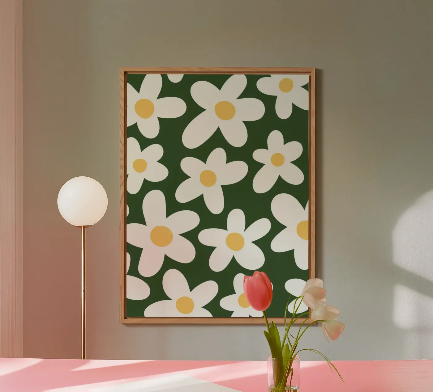 Minimal Daisy Flower Pattern forex plate by pdigitalprints