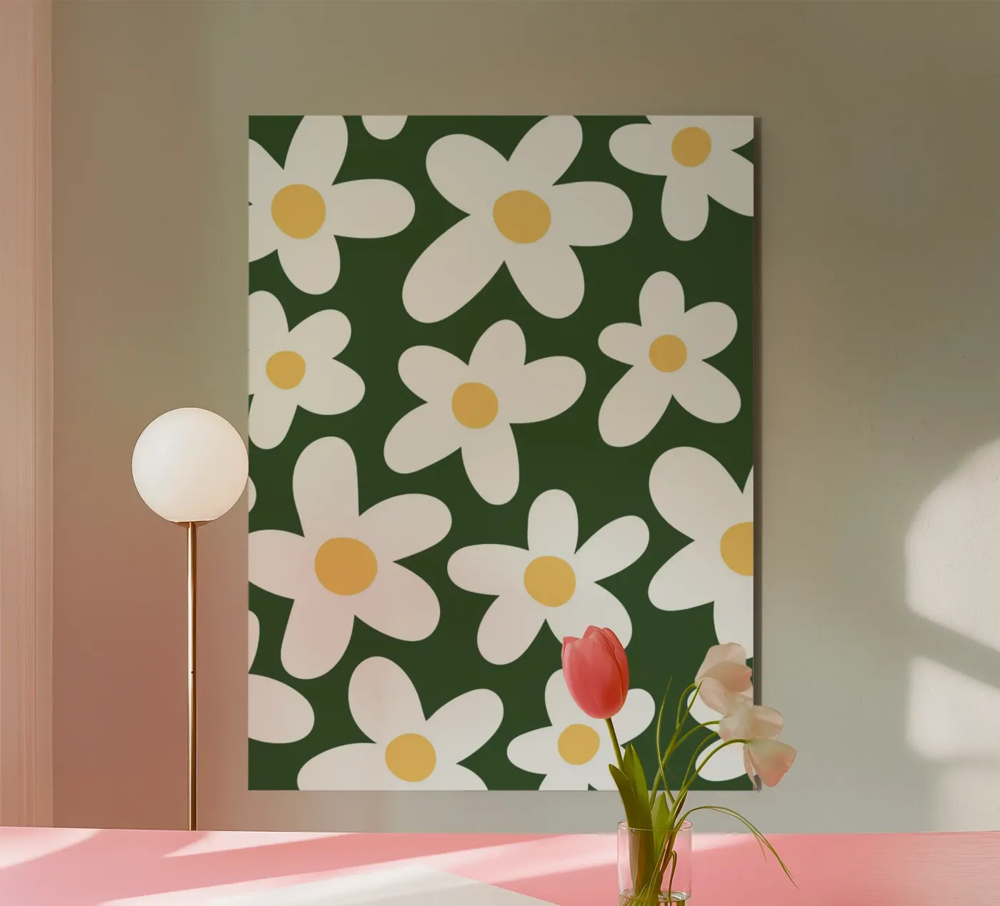 Minimal Daisy Flower Pattern forex plate by pdigitalprints