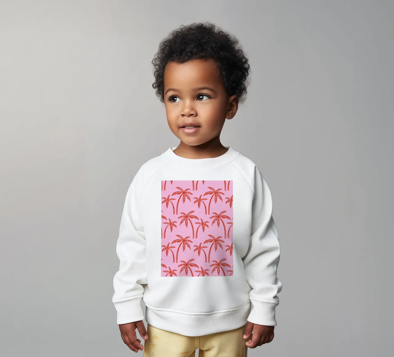 Tropical Palm Tree Pattern – Pink and Red Retro Beach Vibes baby sweatshirt by pdigitalprints