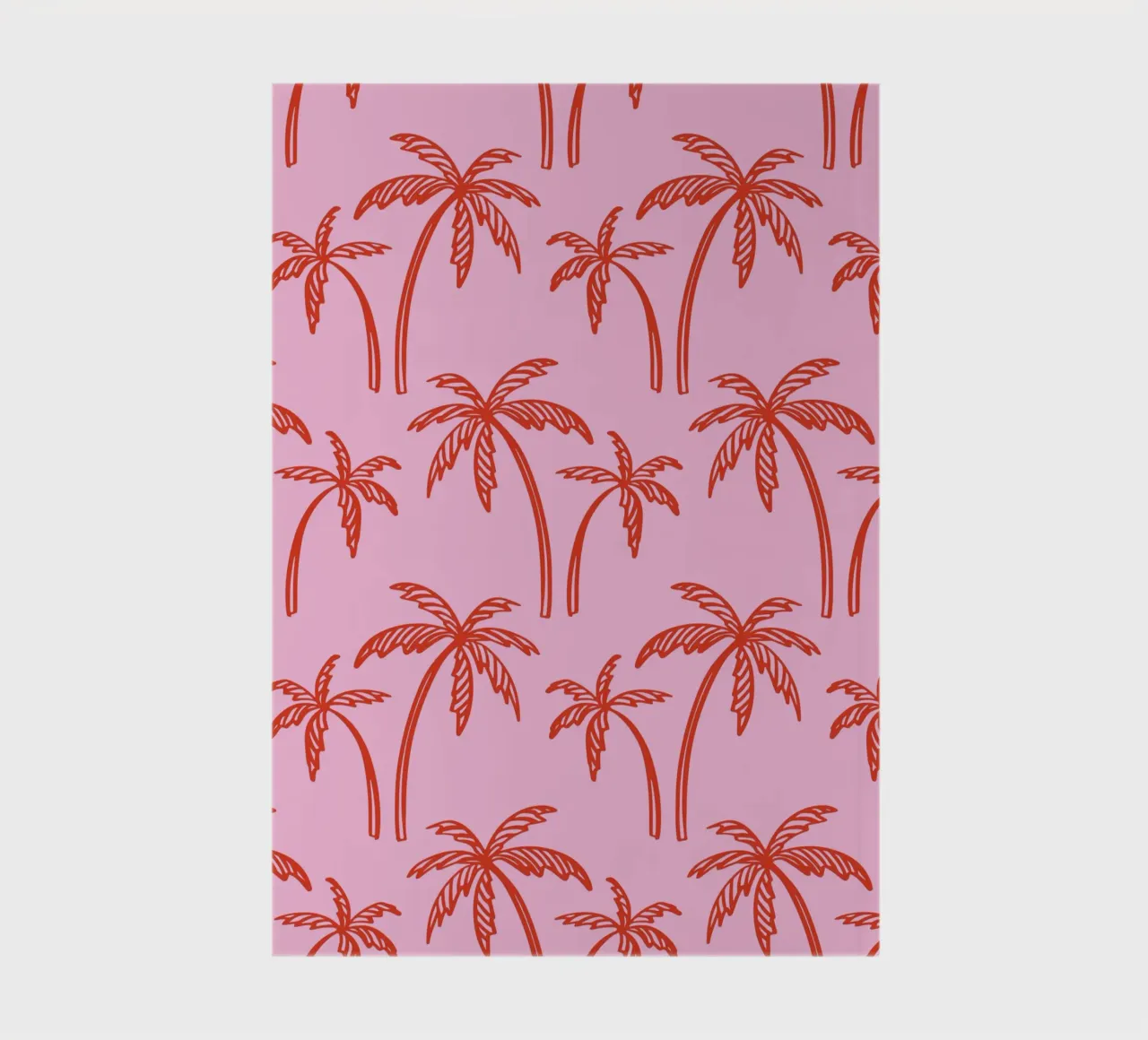 Tropical Palm Tree Pattern – Pink and Red Retro Beach Vibes notebook by pdigitalprints